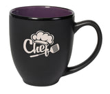 Bistro 16oz 2tone black/purple ceramic mug in Ripple gift box - Etched