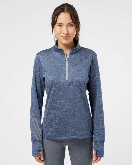 Adidas Women's Brushed Terry Heathered Quarter Zip Pullover