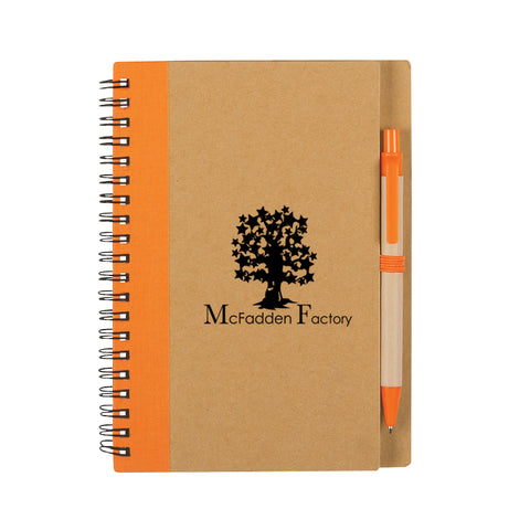 Eco-inspired Spiral Notebook & Pen