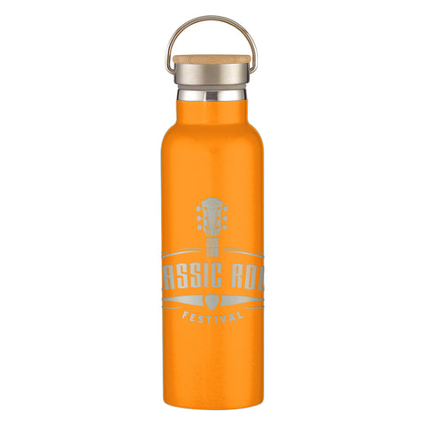 21 Oz. Full Laser Tipton Stainless Steel Bottle With Bamboo Lid