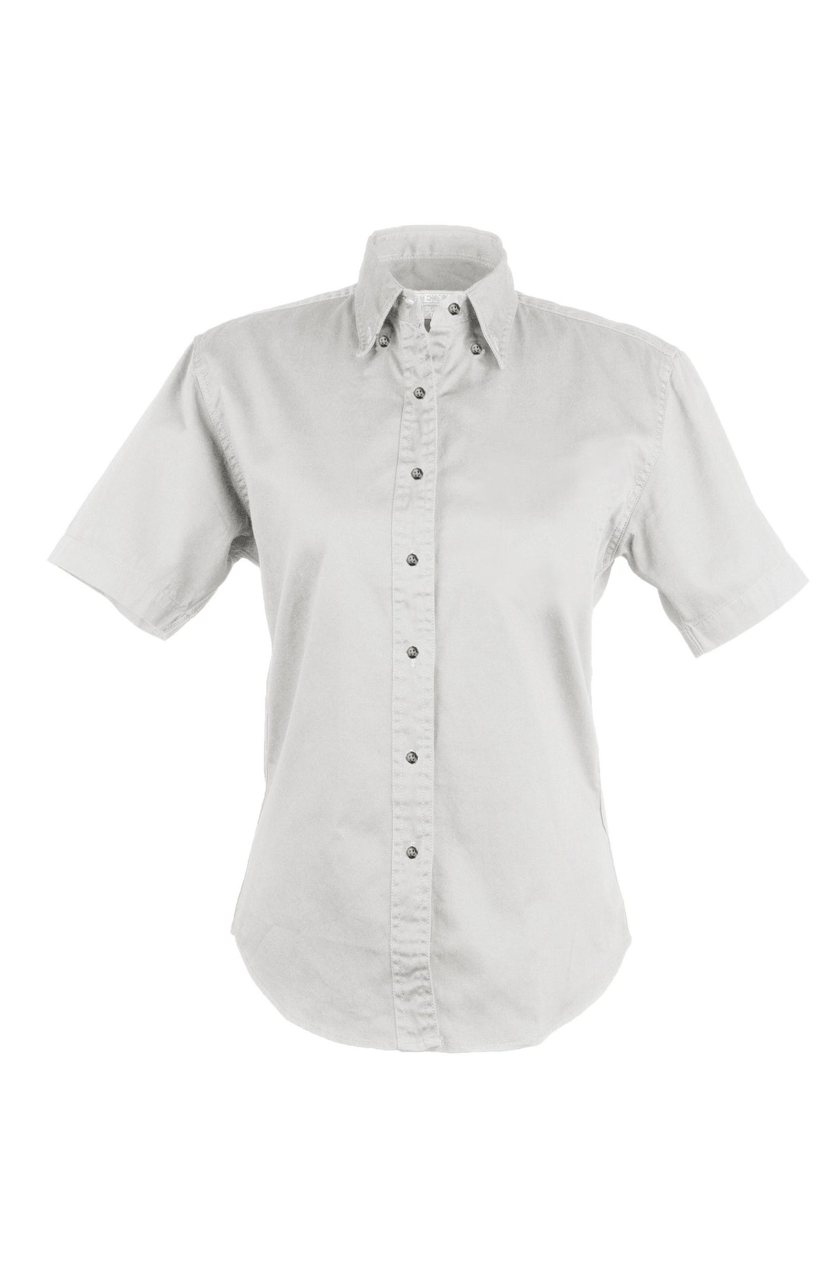 Ladies EASY CARE COTTON BLEND DRESS SHIRTS Short Sleeve(WHITE) (XS-3XL)