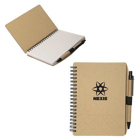 Geneva Cardboard Spiral Notebook with Pen