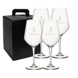 ~ Bormioli Rocco Electra White 15oz stemmed crystal wine glass S/4 in a Noir gift box