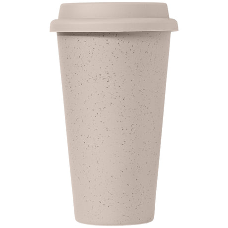 9 oz Double Wall Ceramic Tumbler with Silicone Lid