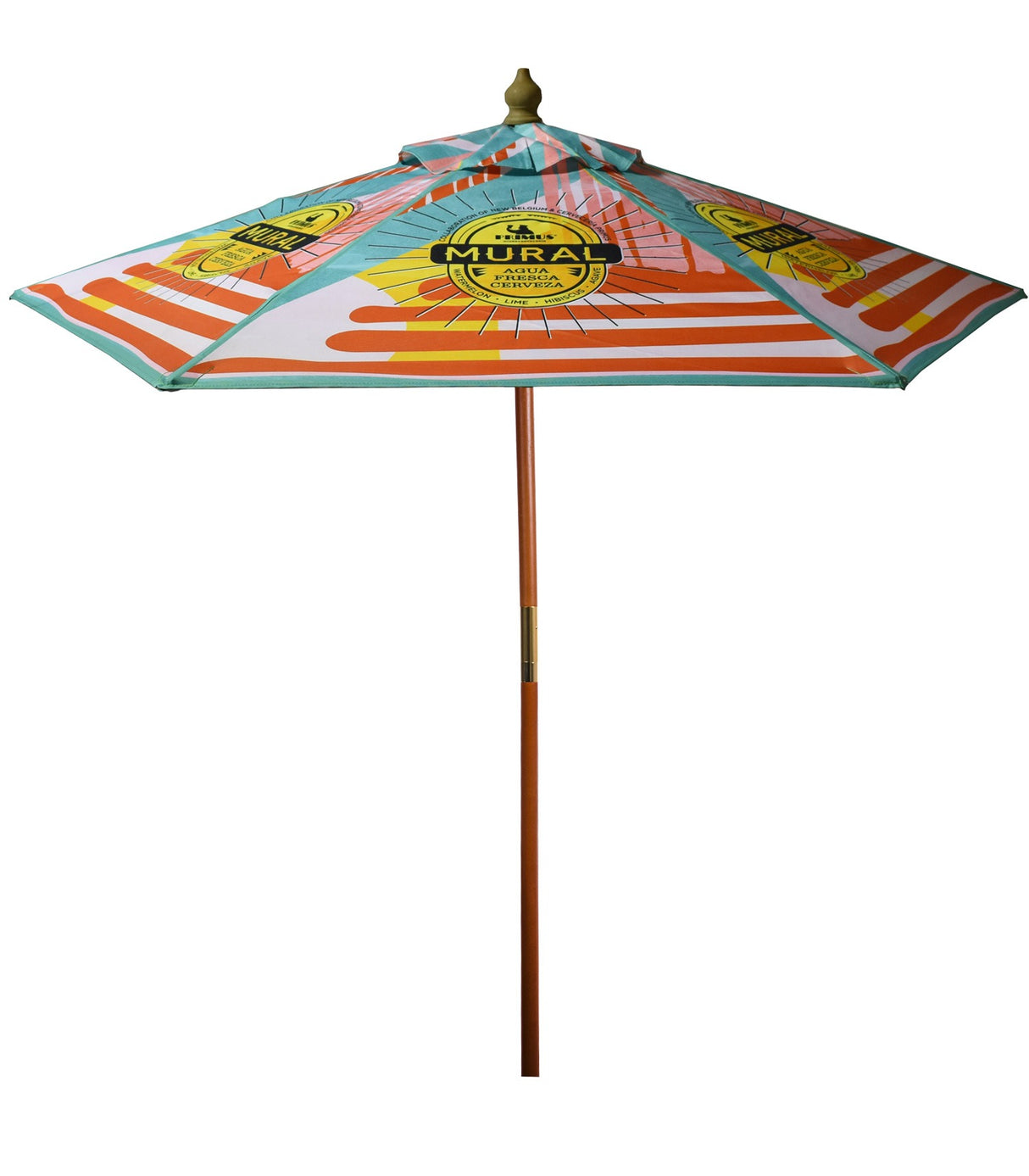 7' Wooden Market Umbrella (Full Color)
