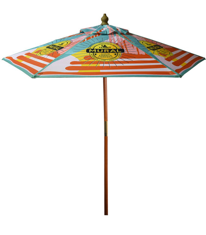7' Wooden Market Umbrella (Full Color)