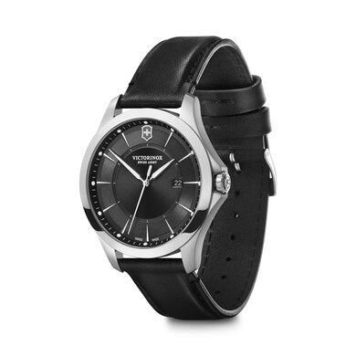Alliance Black Dial Watch w/Leather Strap