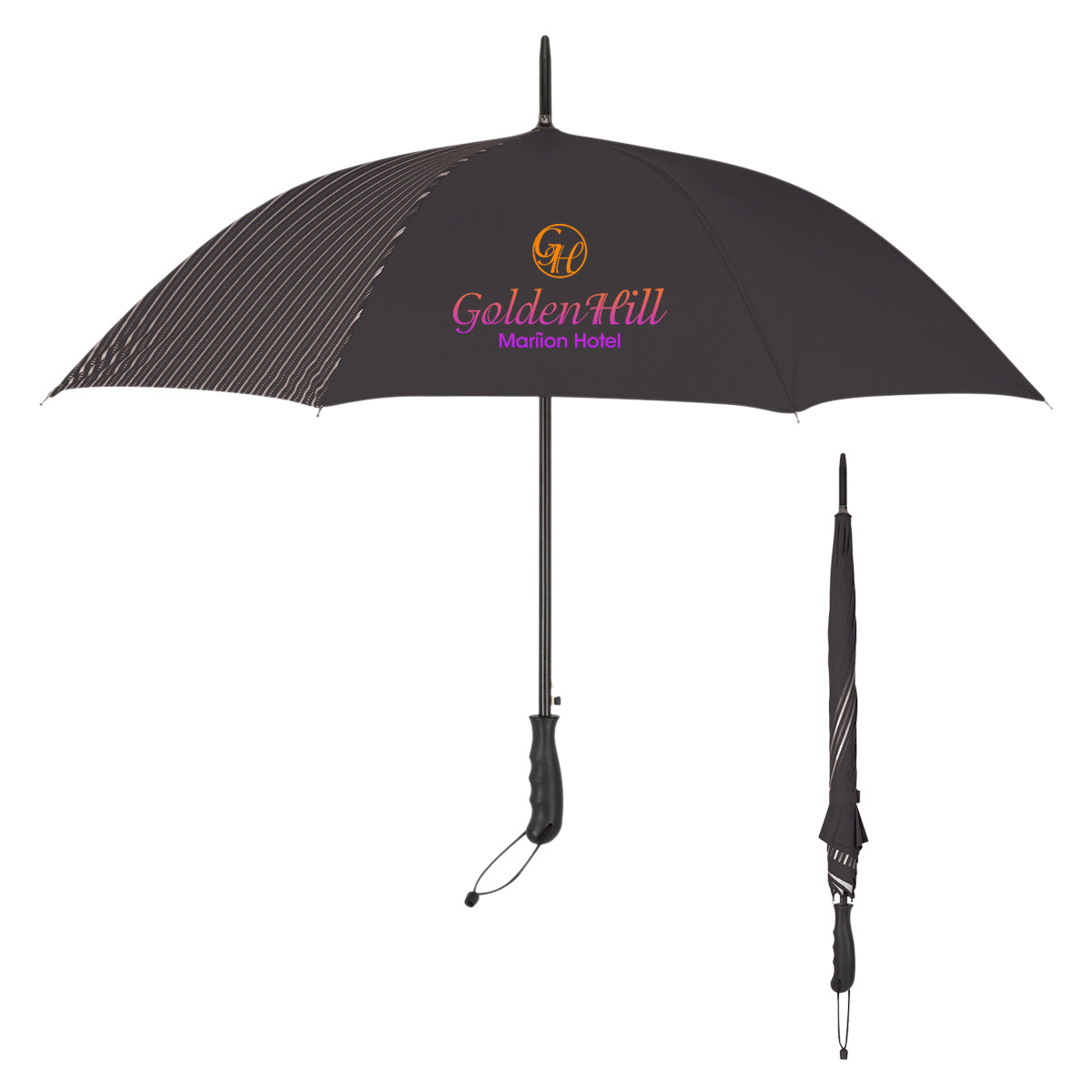 46" Arc Stripe Accent Panel Umbrella
