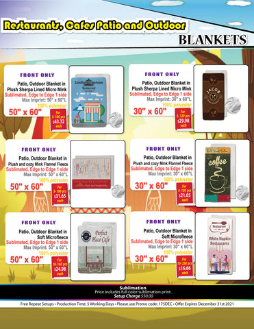 Patio, Outdoor Blanket in soft Microfleece, 30x60, Lap Blanket