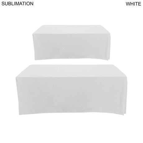 24 Hr Express Ship - Sublimated Box Style Fitted Tablecloth for 6' Table, 4 sided, Closed Back