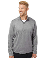 Adidas Brushed Terry Heathered Quarter Zip Pullover
