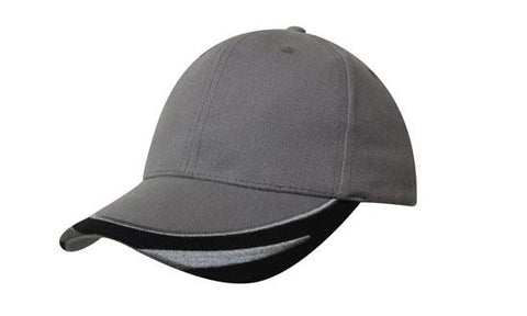 Brushed Heavy Cotton Cap w/Embroidered Peak Trim