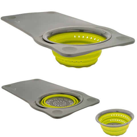 Squish® Over the Sink Cutting Board w/Colander