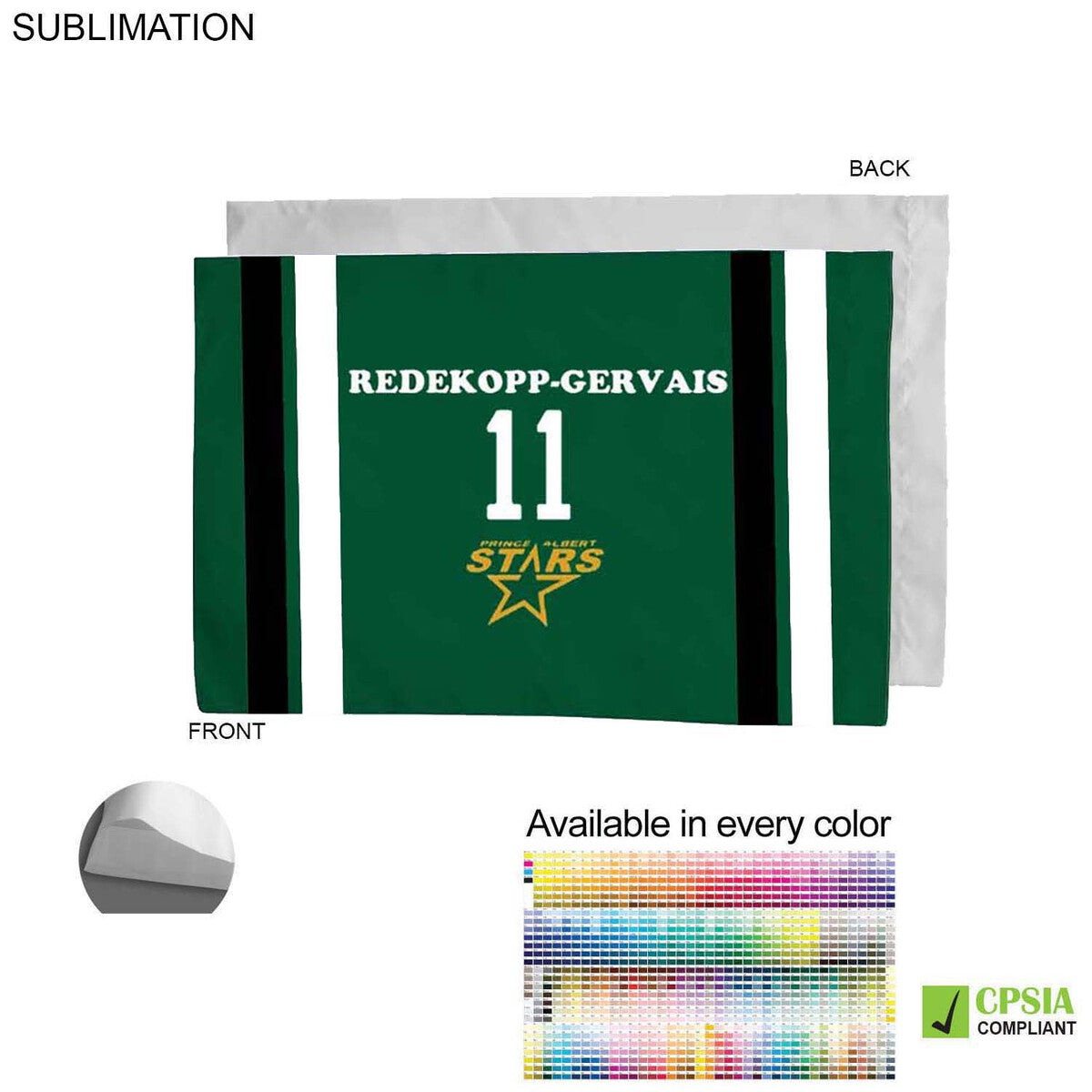 72 Hr Fast Ship - Team Poplin Pillowcase, 33x21, Sublimated full color Edge to Edge 1 side