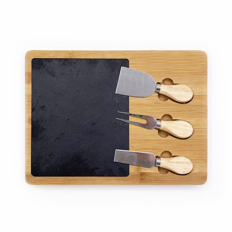 Bamboo/Slate Cheese Board and Tool Set