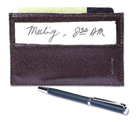 Business Card Holder brown genuine top grain leather