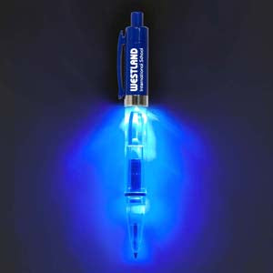"Vicente" Light Up Pen with BLUE Colour LED Light