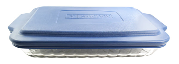 Bake N Take 3pc set - 3qt rectangular casserole, blue lid & tote in gift box