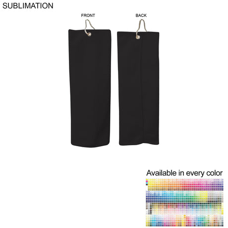 Colored Microfiber Dri-Lite Terry Golf Towel, Finished size 6x15, Trifold Grommet & Hook