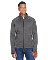 000188 NORTH END SPORT RED Men's Flux Mélange Bonded Fleece Jacket