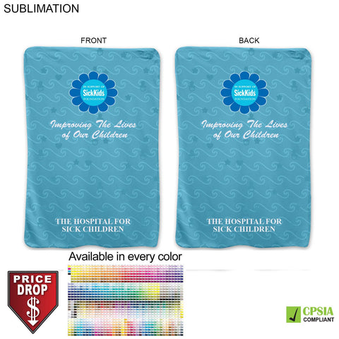Ultra Soft and Smooth Microfleece Baby Blanket 30x40, Sublimated Edge to Edge 2 sides