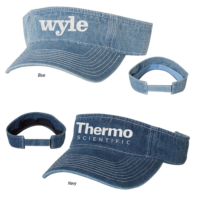 Mega Cap Washed Denim Visor