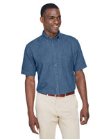 Harriton Men's 6.5 oz. Short-Sleeve Denim Shirt