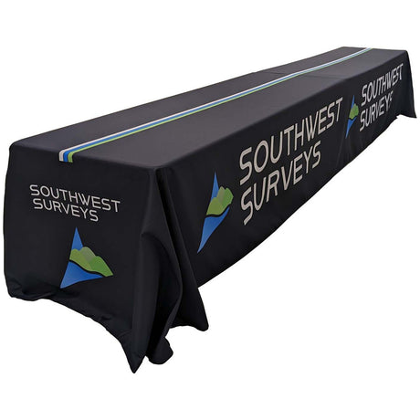 72 Hr Fast Ship - Sublimated Table Cloth for 16' table (or 2 x 8' tables combined), Closed back