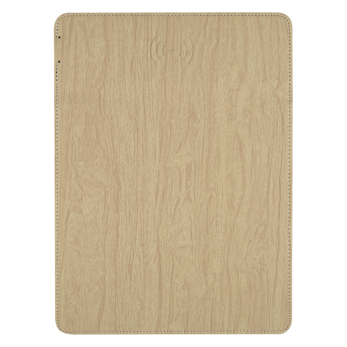 Woodgrain Wireless Charging Mouse Pad With Phone Stand