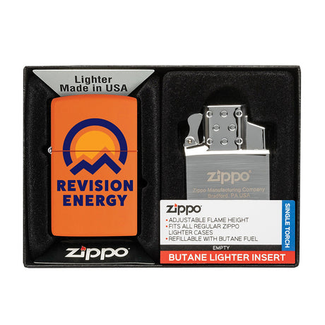 Matte Zippo® Lighter & Single Butane Insert Gift Set