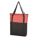 Crosshatch Non-woven Zippered Tote Bag
