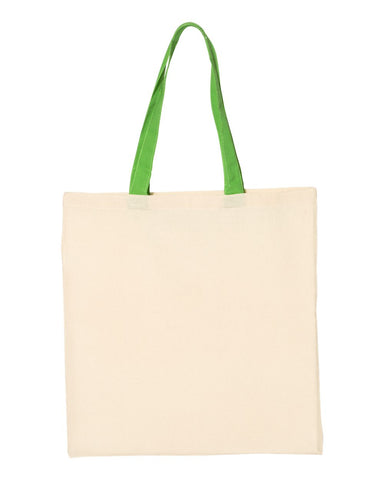 Q-Tees™ Economical Tote w/Contrast-Color Handles