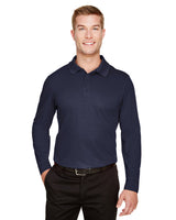 000164 Devon and Jones CrownLux Performance® Men's Plaited Long Sleeve Polo
