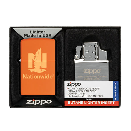 Matte Zippo® Lighter & Double Butane Insert Gift Set