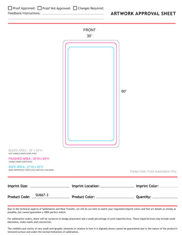 72 Hr Fast Ship - Sherpa Faux Wool Lined Micro Mink Throw, 30x60, Sublimated Edge to Edge 1 side