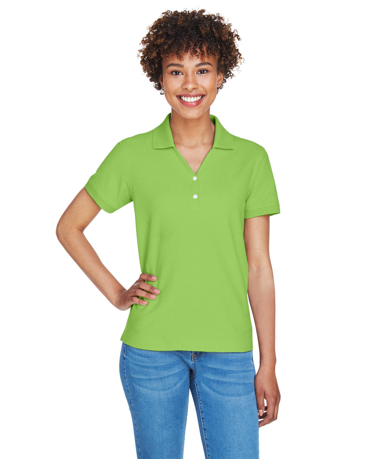 Devon and Jones Ladies' Pima Piqué Y-Collar Polo