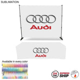 24Hr Express Ship- Tradeshow Booth Package 10' Expanding Display & 8' Sublimated PREMIUMTablecloth