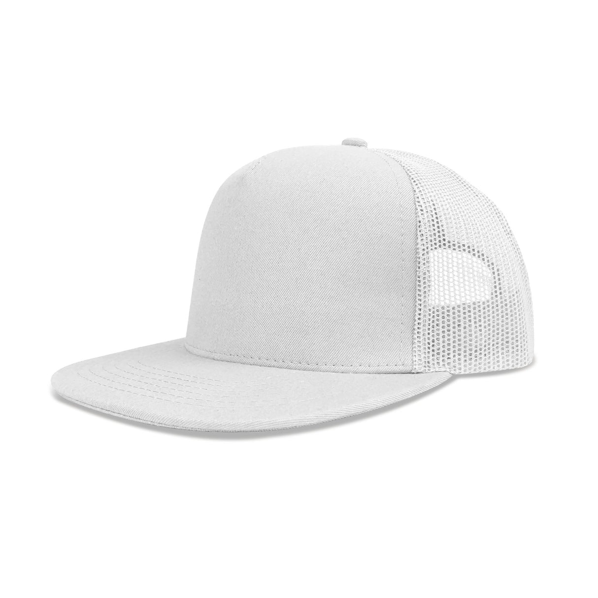 Deluxe 5 Panel Constructed Flat Peak Cotton Twill Mesh Back Cap