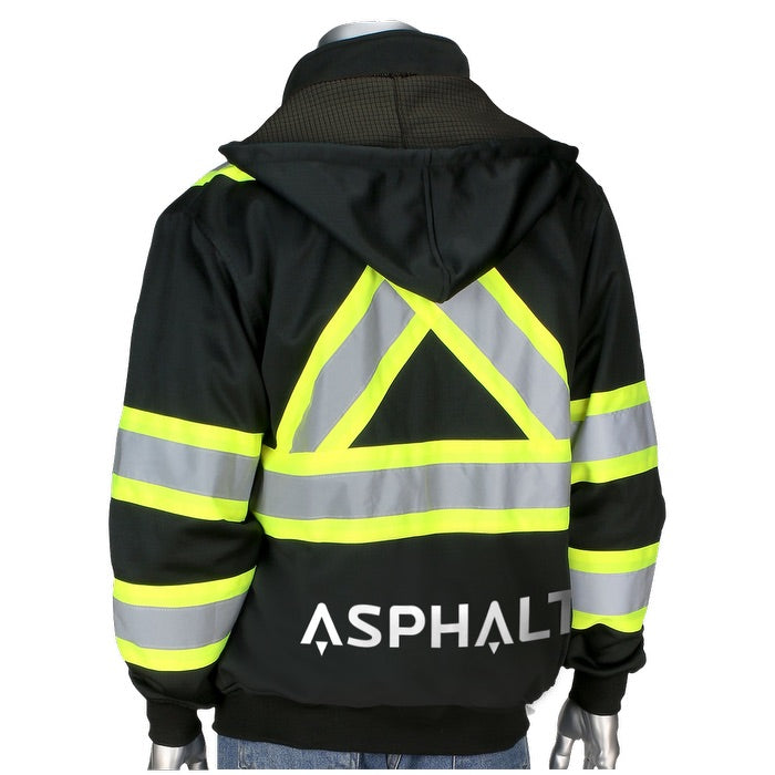 Two-Tone X-Back Full Zip Fleece Black Sweatshirt