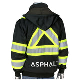 Two-Tone X-Back Full Zip Fleece Black Sweatshirt