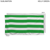 Cabana Stripe Sublimated Plush and Soft Velour Terry Beach Towel, 30x60