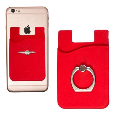 Silicone Card Holder w/Metal Ring Phone Stand