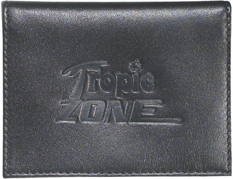 Business card holder black simuleather fold over style