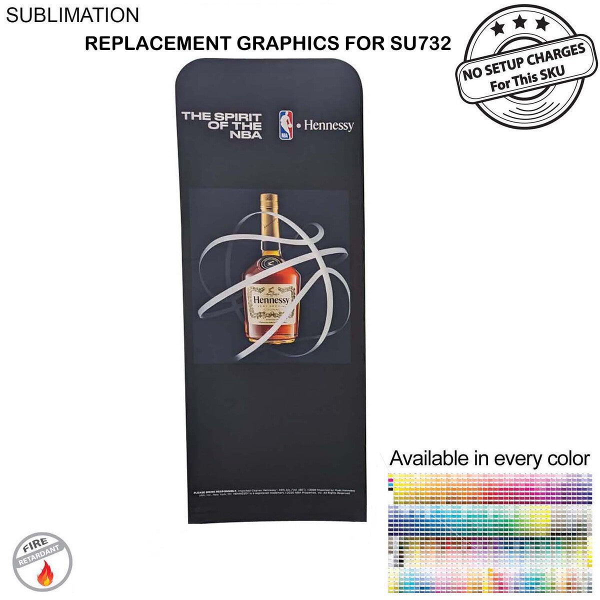 Replacement Full Color Graphics Double Sided for 3'W x 96"H EuroFit Straight Wall, NO SETUP CHARGE