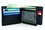 Men's Wallet black genuine milled leather, RFID
