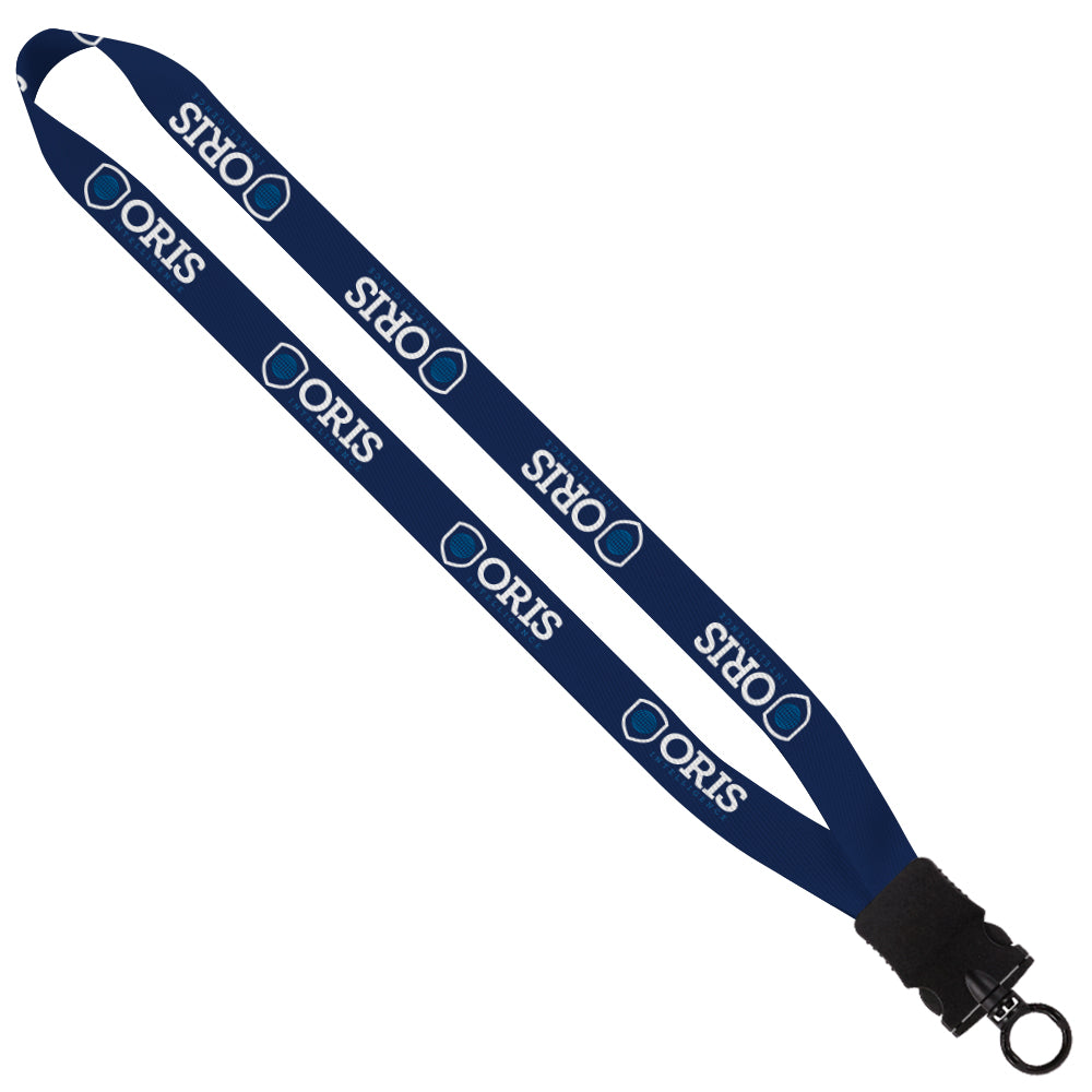 3/4" RPET Dye-Sublimated Waffle Weave Lanyard w/ Plastic Snap-Buckle Release & O-Ring