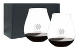 ~New World Pinot Noir, 25.75oz RIEDEL O crystal stemless wine glass S/2 in a Jet black gift box