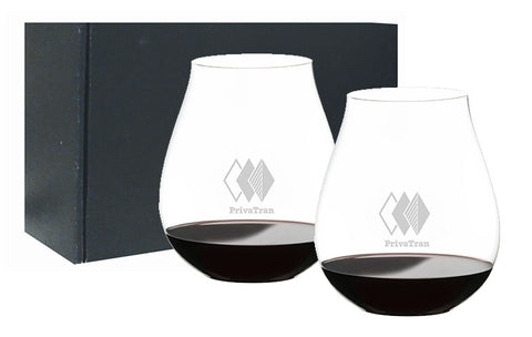 ~New World Pinot Noir, 25.75oz RIEDEL O crystal stemless wine glass S/2 in a Jet black gift box