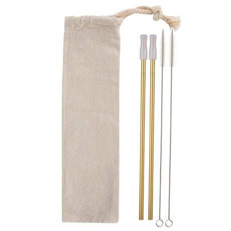 2- Pack Park Avenue Stainless Straw Kit With Cotton Pouch