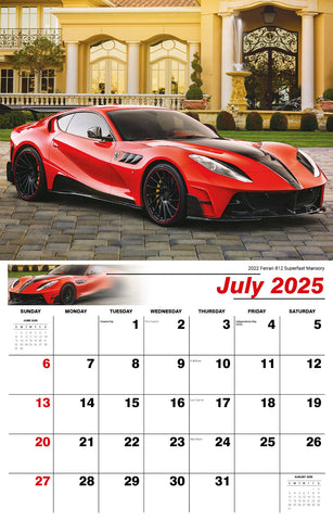 Galleria Wall Calendar 2025 Exotic Cars Eng.